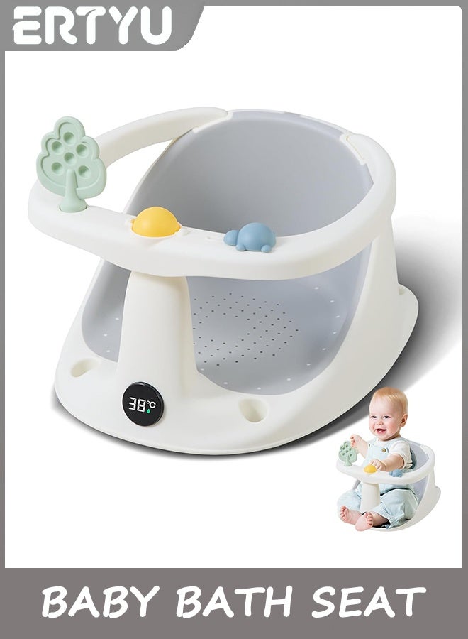 ERTYU Baby Bath Seat for Babies 6-18 Months,Bathtub Seats for Baby Sitting Chair With Water Temperature Bath tub Bathing Chair Newborn Essentials Toddler Bathtub Sink Bather Sitting Shower Support